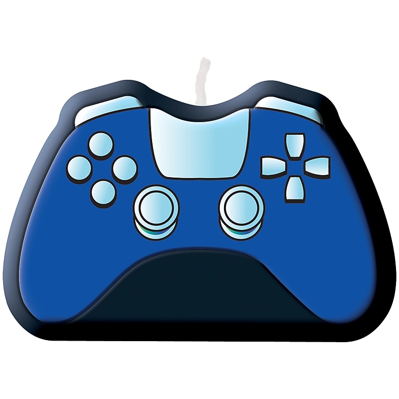 Party City Game-On Birthday Candle, Blue (AM174899-PC) image 1