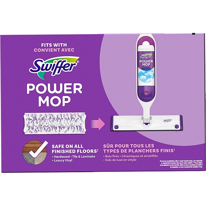 【moppi】 Swiffer PowerMop Wet Mop Pads, White/Purple, 8/Pack (08189) | Staples