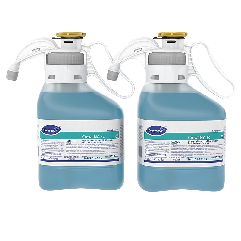 Diversey Smartdose NA Bowl and Bathroom Disinfecting Cleaner, Floral Scent, 1.4L, 2/Carton (5019237) image 1