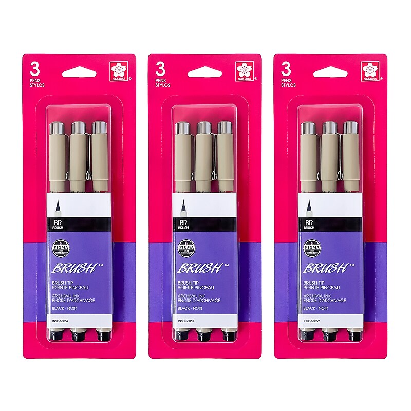 Sakura, Brush, Black Ink, 3/Bundle (SAK50052-3) image 1