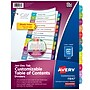 Avery Customizable Table Of Contents Ready Index Monthly Paper Divider, 12-Tab, Multi Color, 12/Set (11847)~#|#~sp40526490_sc7