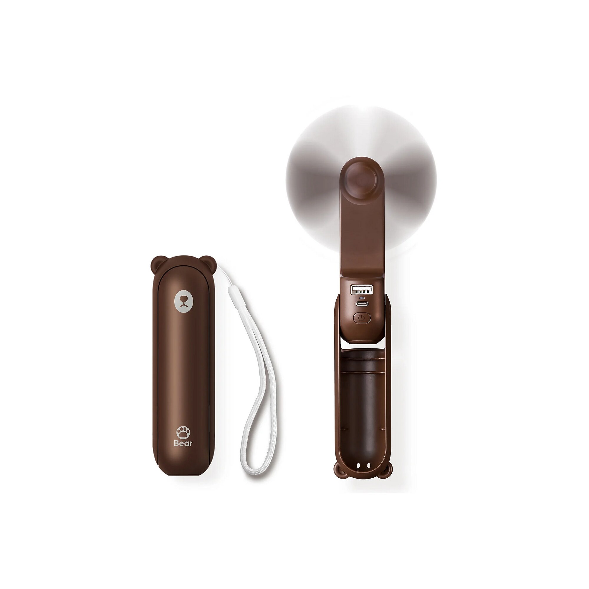 JisuLife F8 Handheld Fan, Brown, 2/Pack (F8-Brown-KIT-2) Sansujyuku sansujyuku.com