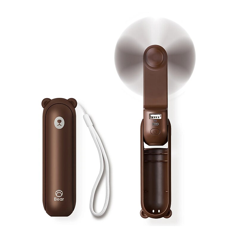 JisuLife F8 Handheld Fan, Brown, 2/Pack (F8-Brown-KIT-2) image 1