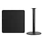 Flash Furniture Square Laminate Table Top with 24'' Round Bar-Height Table Base, 36" x 36", Black (XUBK3636TR24B)~#|#~DA27F78B-B333-418A-B251DFF7DBF96DB6_sc7