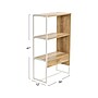 Household Essentials Wrap 41" 3-Shelf Bookcase, Coastal Oak/White Laminate/Steel (8268-1)~#|#~DA2A675C-A630-405F-AAAF2D619E6D8042_sc7