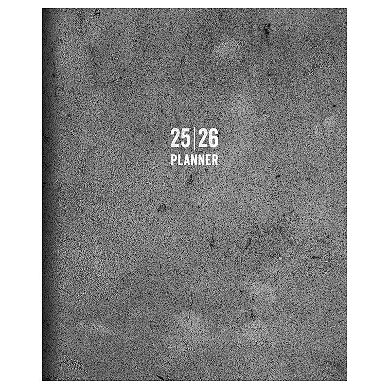 2025-2026 TF Publishing 9" x 11" Academic Year Monthly Planner, Paperboard Cover, Concrete (AY26-4502) image 1