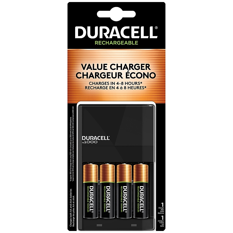 Duracell Ion Speed AA NiMH Rechargeable Battery with Charger, 4/Pack (CEF14) image 1