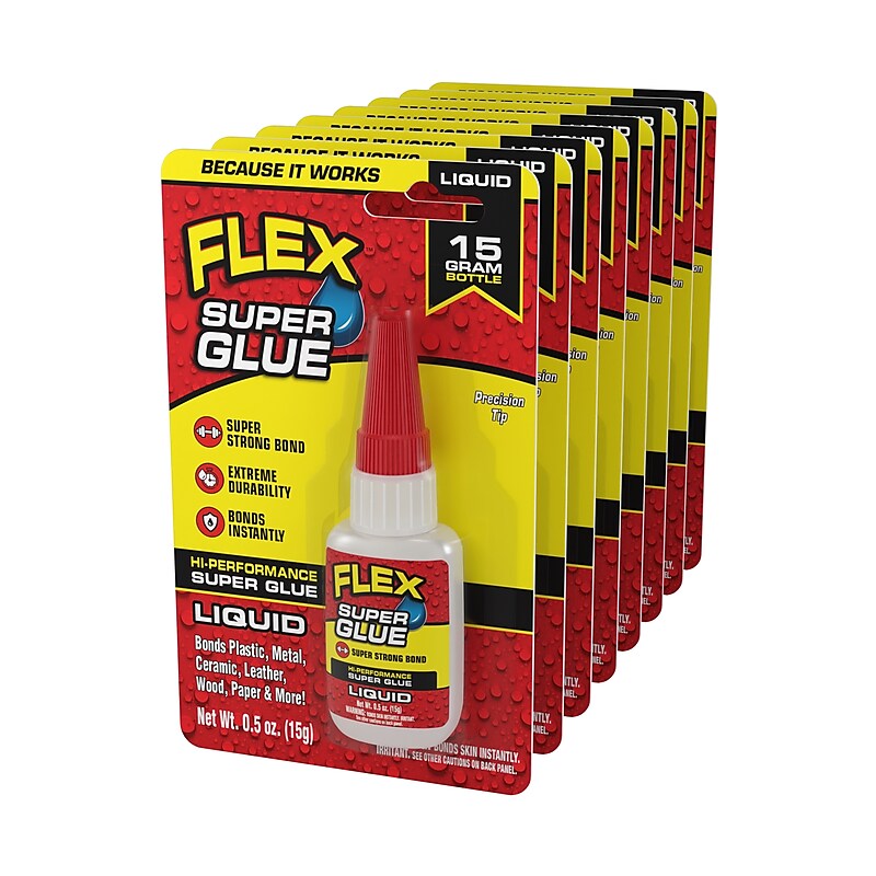 Flex Seal Liquid Super Glue, 0.5 oz., Clear, 8/Pack (SGLIQB15-CS) image 1