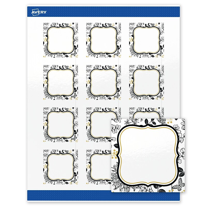 Avery Square Laser/Inkjet Multipurpose Labels, 2" x 2", White, 120/Pack (19479371032) image 1