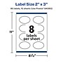 Avery Laser/Inkjet Decorative Edge Waterproof Multipurpose Labels, 3"  x 2", White, 80/Pack (94060)~#|#~DA46B7A5-C3A1-40A4-9629CC7598D76F93_sc7