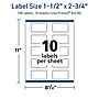 Avery TrueBlock Laser/Inkjet Rectangle Multipurpose Labels, 1.5" x 2.75", White, 100 Labels/Pack (94230)~#|#~DA478D58-A322-4980-ADB6999ABCED5F27_sc7