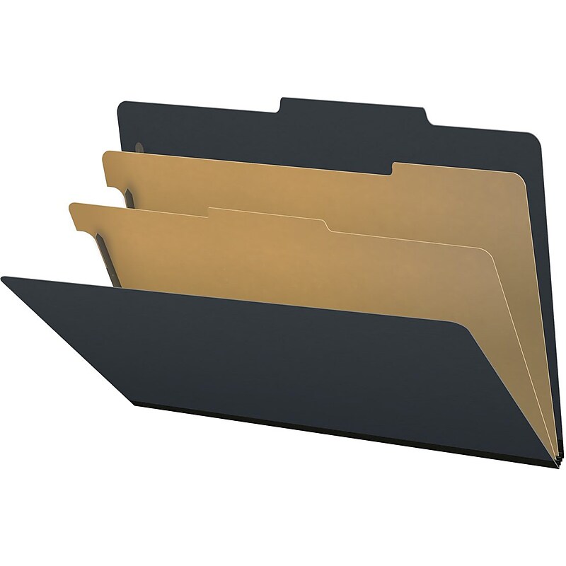 Medical Arts Press Pressboard Classification Folder, 2 Dividers, 2" Expansion, Legal Size, Black, 10/Box (DV-T52-26-3BLK) image 1