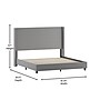 Flash Furniture Quinn Gray Upholstered Platform Bed with Headboard, King (YK1077GYK)~#|#~DA4DA146-6B0B-4E3A-9EDB7068795DB87D_sc7