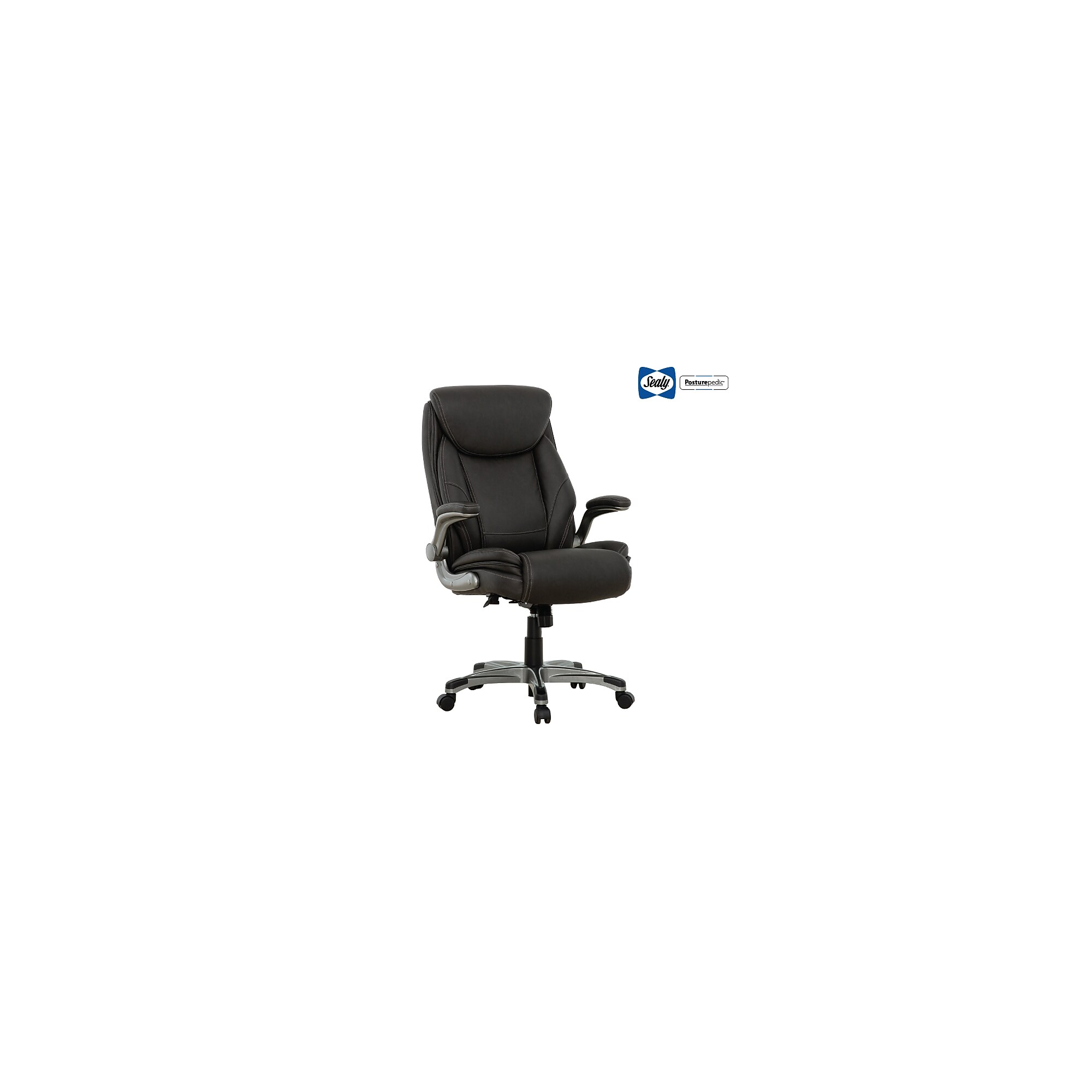 Sealy Posturepedic Axel Swivel Executive Office Chair, Dark Grey (64626) Sansujyuku sansujyuku.com