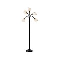 Simplee Adesso 5 Light 67" Matte Black/Antique Brass Floor Lamp with 5 Cone Shades (7205-01)