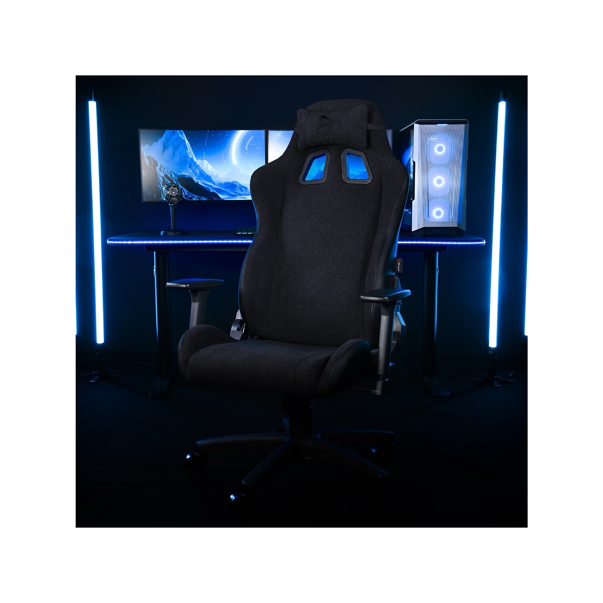 Arozzi Avanti Soft Fabric Ergonomic Racing Gaming Chair, Pure Black (AVANTI-SFB-PBK) Sansujyuku sansujyuku.com