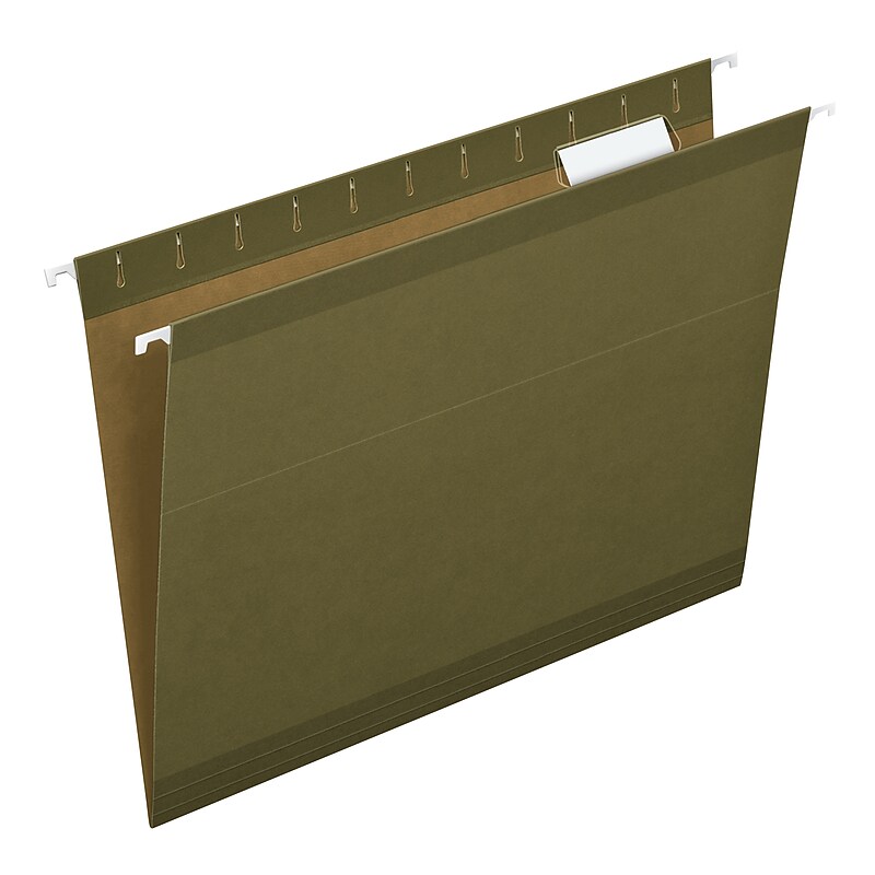 Pendaflex Reinforced Hanging File Folders, 1/5-Cut Tab, Letter Size, Standard Green, 25/Box (PFX 4152 1/5 GREEN) image 1
