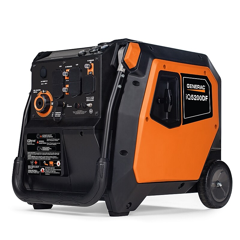 Generac Power Systems iQ5200DF Portable Inverter Generator, Electric/Pull Start, Dual Fuel, 3500 Watts (G0089450) image 1