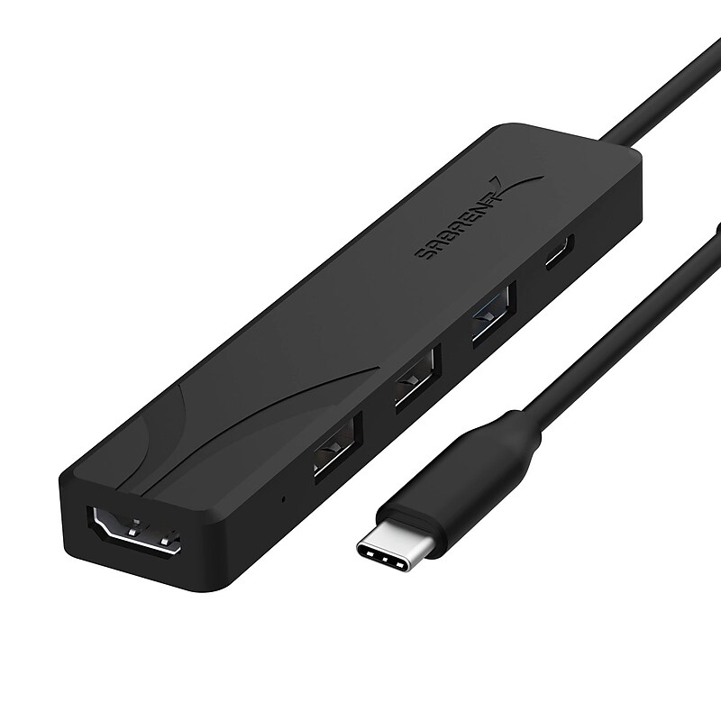 Sabrent 5-Port USB-C Hub, Black (HB-TC5P) image 1