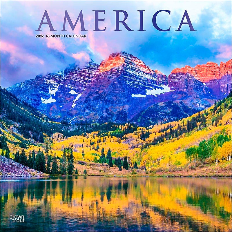 2026 BrownTrout America 12" x 12" Monthly Wall Calendar (9798330702077) image 1