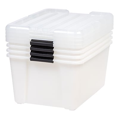 Iris Latching Plastic Hinged Closure Storage Bin