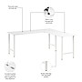 Bush Business Furniture Hustle 72W x 24D L Shaped Computer Desk with Metal Legs, White (HUS002WH)~#|#~DA69FB0E-EF40-421B-8368A3E2B861E2DF_sc7