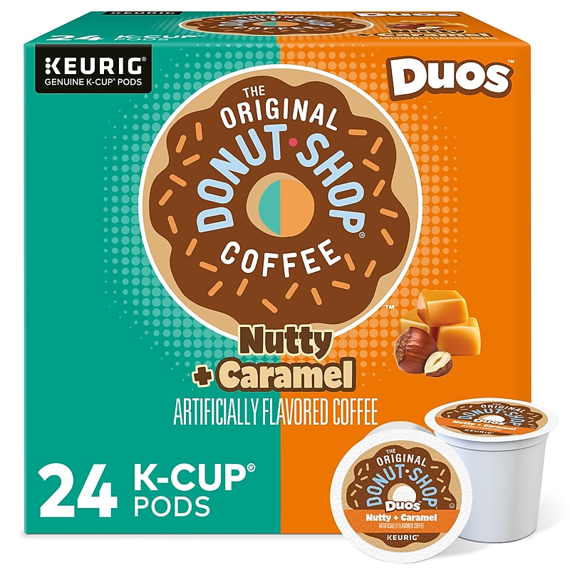 The Original Donut Shop Nutty + Caramel Coffee, Medium Roast, 0.34 oz. Keurig® K-Cup® Pods, 24/Box (374764) image 1