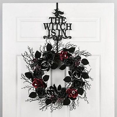 National Tree Company 18" Halloween “The Witch Is In" Wreath Hanger - Thumbnail 3