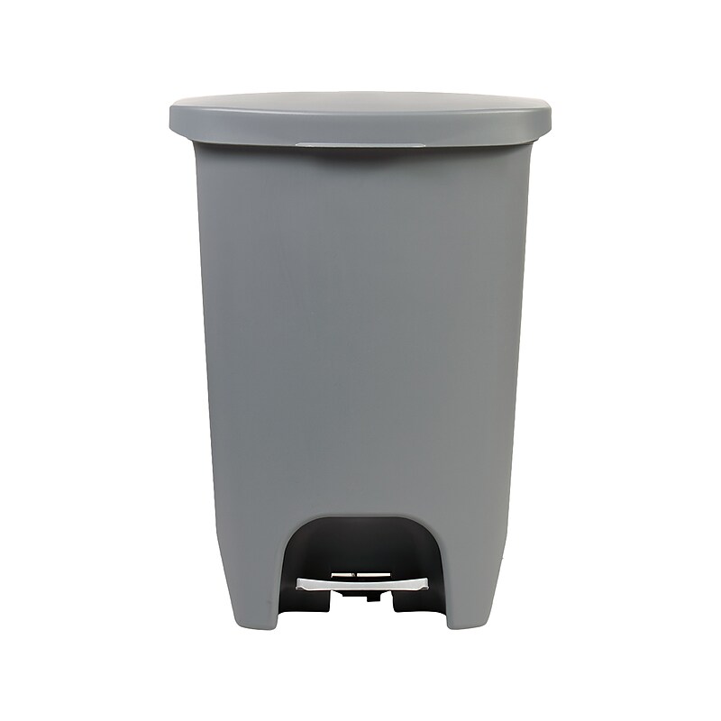 Glad Plastic Step Trash Can, 13-Gallon, Gray (GLD-74131-1) image 1