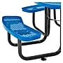 Global Industrial 46" Round Picnic Table, Expanded Metal, Blue (277150BL)~#|#~DA7C7042-62DD-4CF5-8C24A14C1D7105CD_sc7