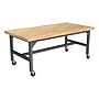 Learniture Ideate Series 72"W x 36"D Butcher Block Table, Beige/Graphite (LNT-NOR3007BB-GT-PK-SO)~#|#~DA7EDE9E-53A0-414B-B5FAD42B655BE35C_sc7