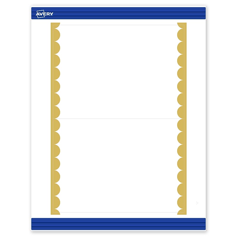 Avery Pre-Printed Gold Edge Dots Design Matte Blank Card, White, 20/Pack (S00-DK8) image 1