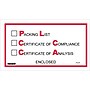 "Packing List/Cert of Compliance/Cert. of Analysis Enclosed" Packing List Envelope, 5.5" x 10", Red/Black, 1000/Carton (PL97)~#|#~DA8EACC8-A2CB-4644-AC7DE6B1DA193B94_sc7