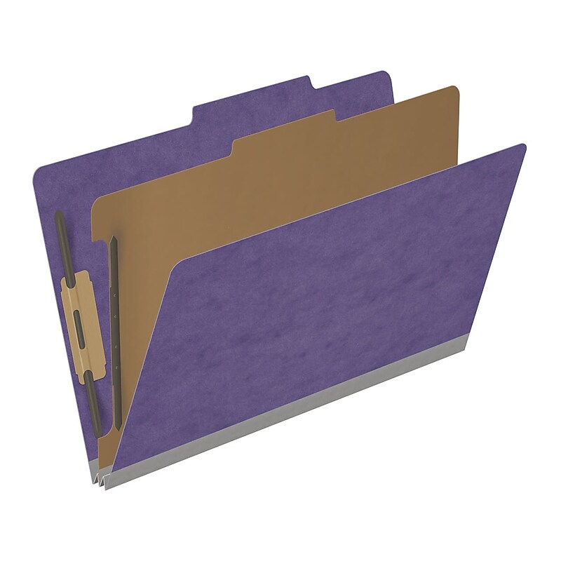 Medical Arts Press Pressboard Classification Folder, 1 Divider, 2" Expansion, Legal Size, Purple, 10/Box (DV-T52-14-3PRP) image 1