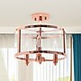 Lalia Home 3-Light 13" Farmhouse Glass and Metallic Accented LED Semi-flushmount, Rose Gold (LHM-1000-RG)~#|#~DA90E603-C024-4858-9A239263C5BD21F3_sc7