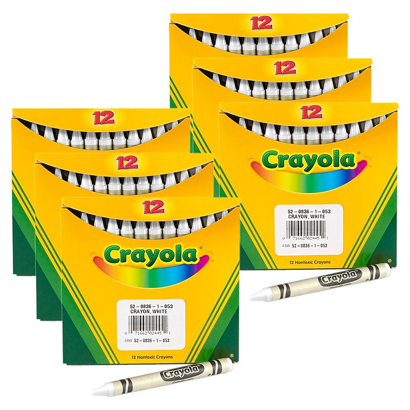 Crayola Bulk Crayons, White, 12/Pack, 6 Packs/Bundle (BIN520836053-6) image 1