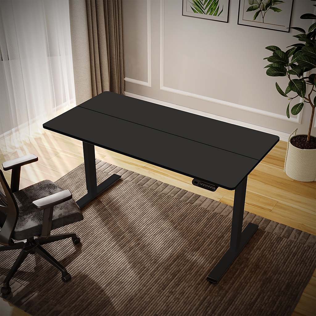 Desk with office chair in a home office setting