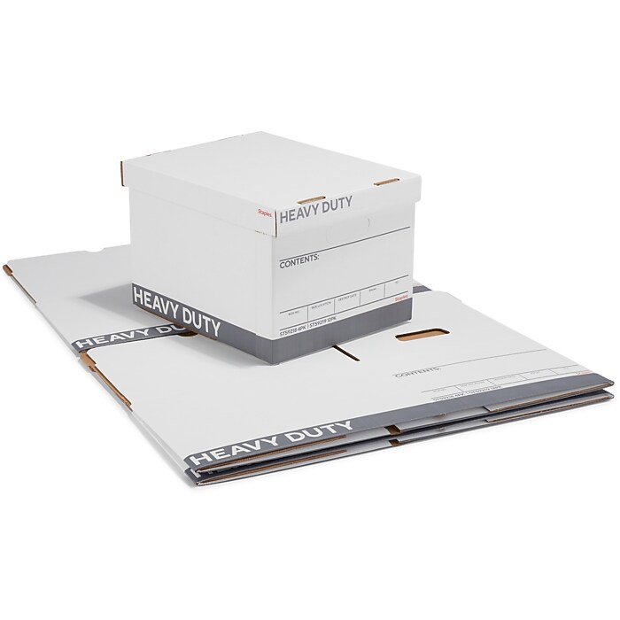 Staples Heavy Duty 50% Recycled Corrugated File Box with Lift Off