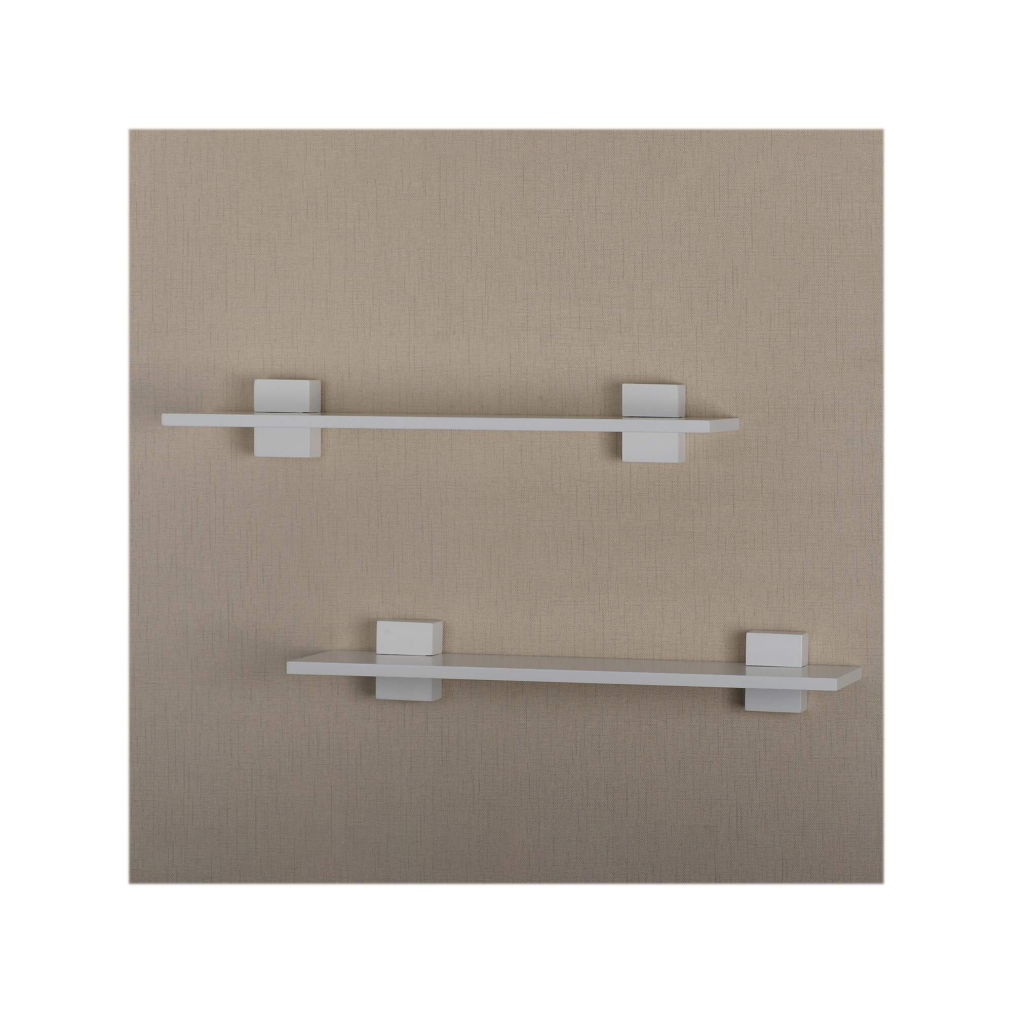V-Light MDF Wall-Mounted Shelf, 22″, White, 2/Pack (VW141023W) Sansujyuku sansujyuku.com
