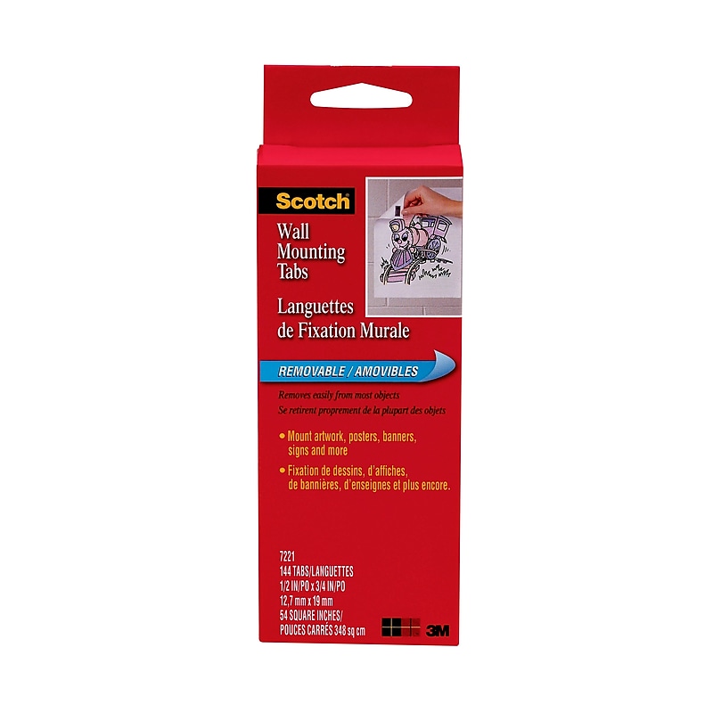Scotch Wall Mounting Tabs, Black, 144 Tabs/Box image 1