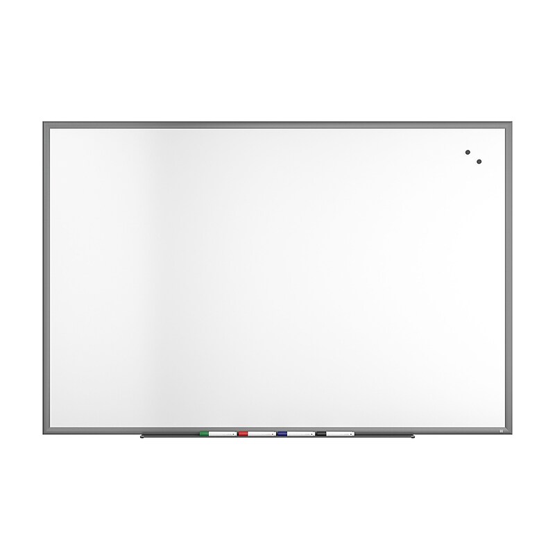 TRU RED™ Magnetic Porcelain Dry Erase Board, Gunmetal Frame, 6' x 4' (TR61187) image 1