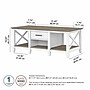 Bush Furniture Key West 47" x 24" Coffee Table, Shiplap Gray/Pure White (KWT148G2W-03)~#|#~DAAD38D1-C80C-4E80-89A63B7A355F4D22_sc7