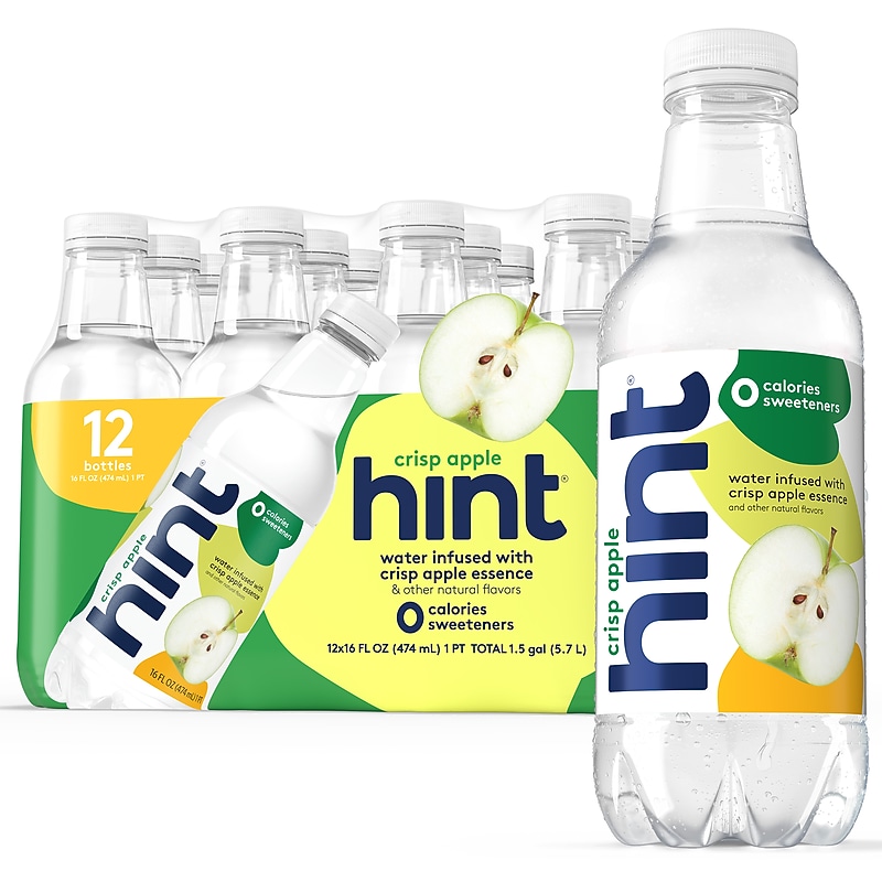 Hint Crisp Apple Flavored Water, 16 oz., 12/Carton (00104) image 1