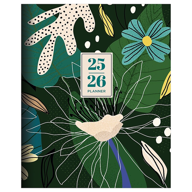 2025-2026 TF Publishing Vivid Jungle 6" x 8" Academic Year Monthly Planner, Paperboard Cover, Multicolored (AY26-4210) image 1