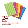 Staples Ultra Sticky Notes, 4" x 6", Summer Breeze Collection, Lined, 45 Sheets/Pad, 24 Pads/Pack (ST62892)~#|#~DAC773BD-08CD-45CA-884FE0772B9C4A0C_sc7