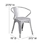 Flash Furniture Luna Indoor-Outdoor Chair with Arms, Silver with Gray Seat (CH31270SILPL1G)~#|#~DACA0B2A-7EBF-4875-A55E2F70DA3B4F9D_sc7