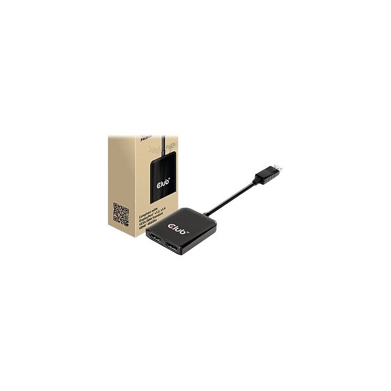 Club 3D 0.66' Display Port to Display Port/HDMI Audio/Video Monitor Cable, Black (CSV-7200H) image 1