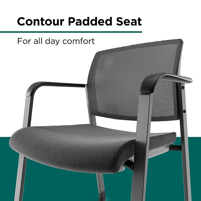 Workplace2.0™ Esler Fabric Guest Chair, Black (UN28355-CC) | Staples