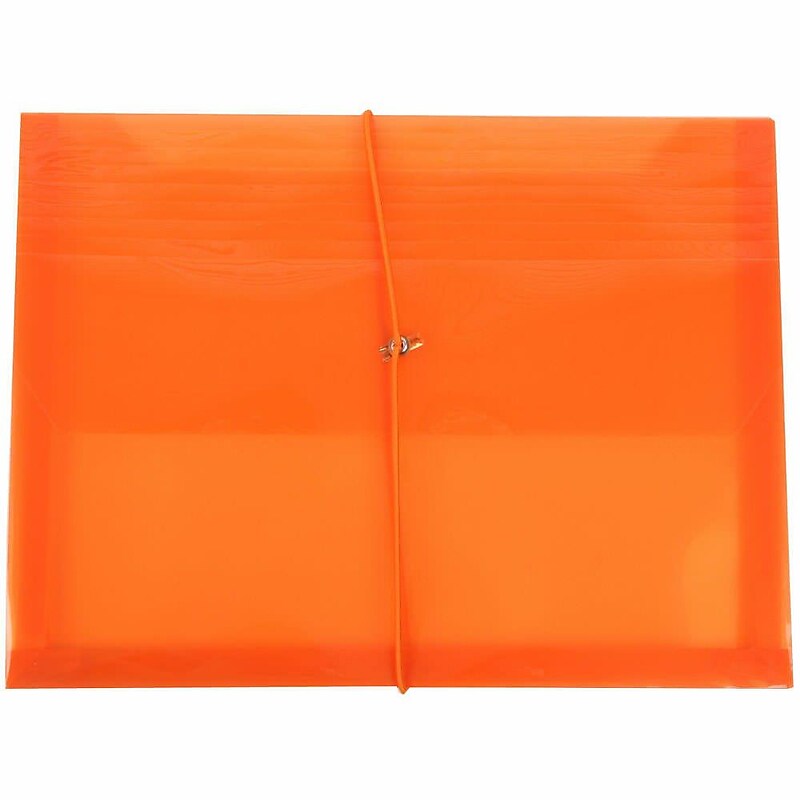 JAM Paper Premium Plastic Document File, Letter, Orange, 3/Pack (218E25ORBX3) image 1