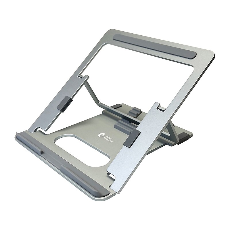 Amer 10" x 6" Aluminum Folding Laptop Stand for 15.6" Laptops, Silver (AMRNS01DG) image 1